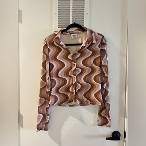 Princess Polly shirt with mesh sleeves